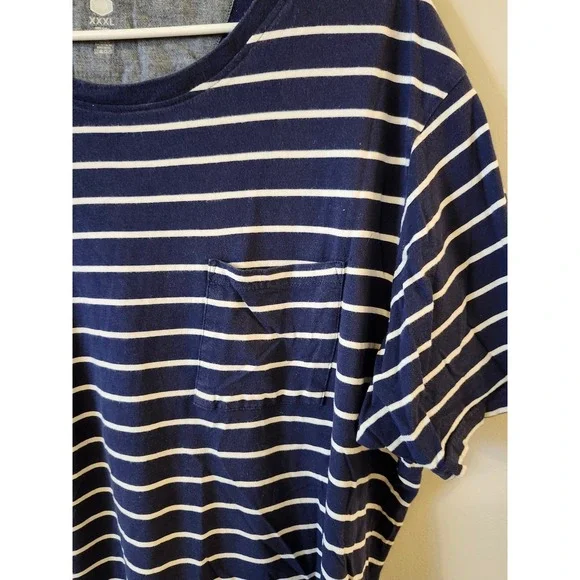 Berkley Jensen Relaxed Fit Pocket Tee Men's Size XXXL Blue/ White - Picture 2 of 6